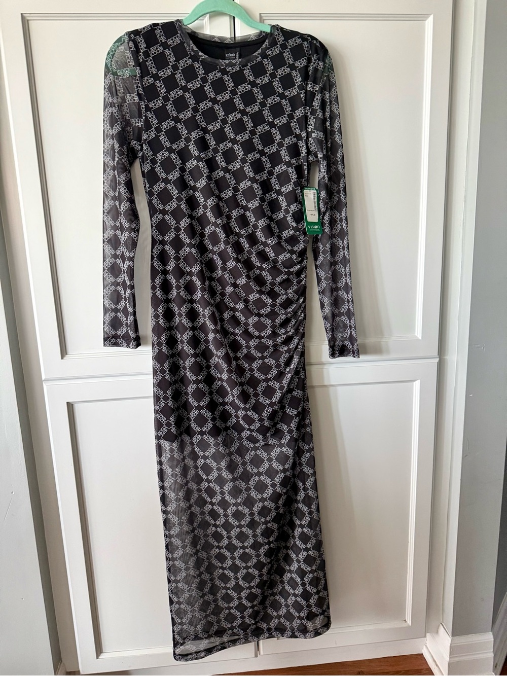 Simons Black & White Geometric Maxi Dress